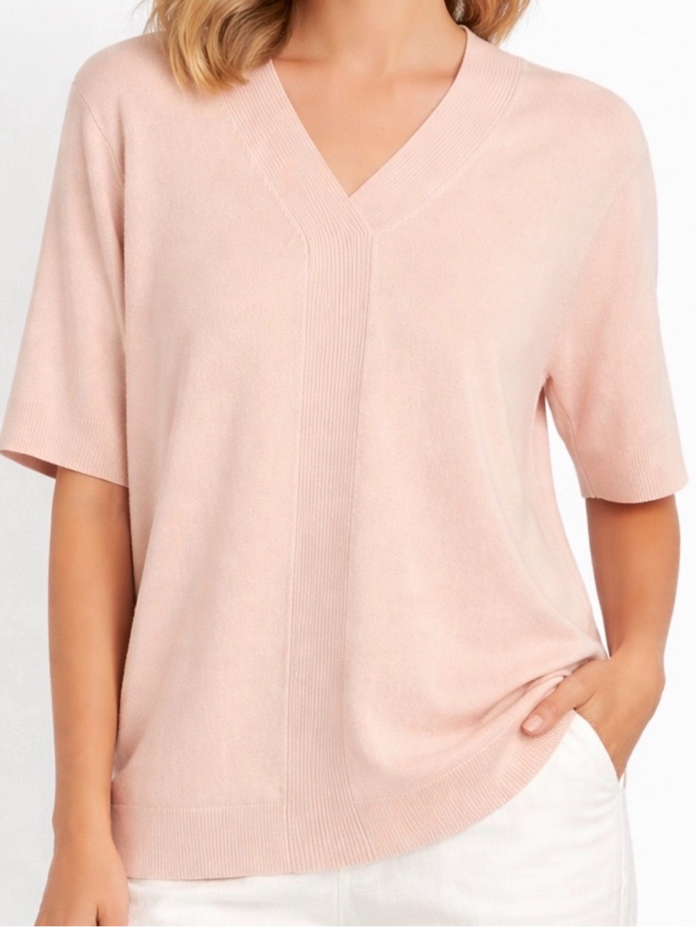 Pendleton Colby Sweater Women XL Pink Silk Blend Short Sleeve NWT
